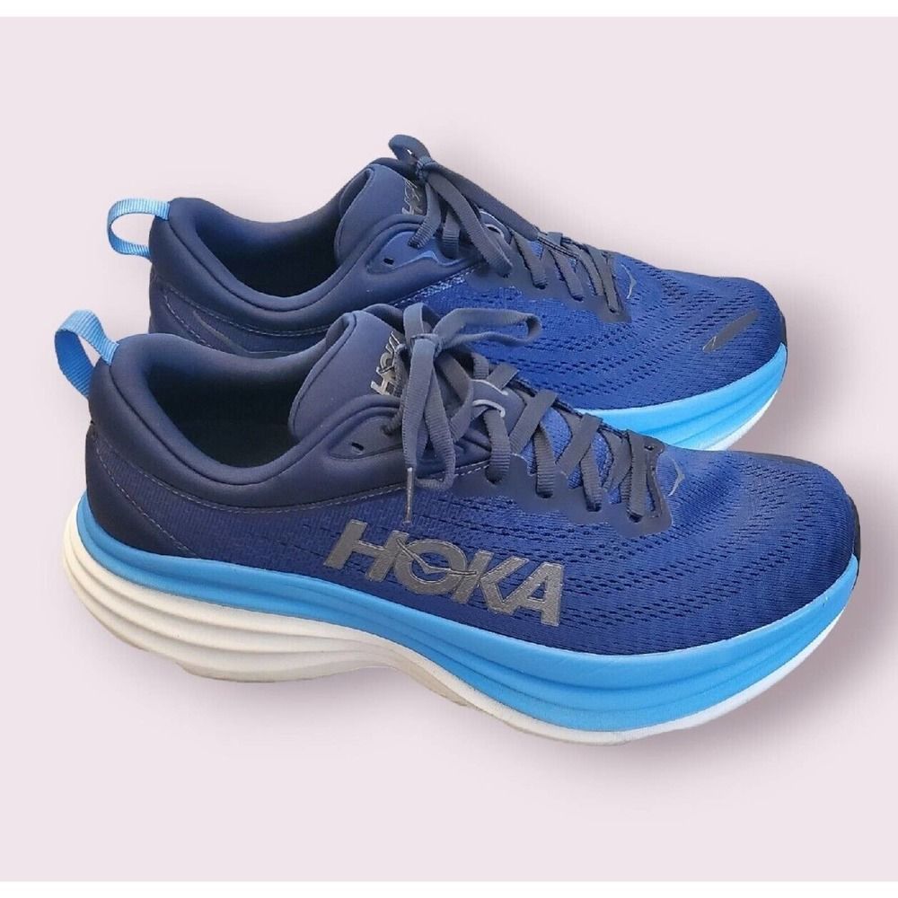 Hoka One One Bondi 8 1123202 Osaa Blue Men's 10 D (Uk-9.5) Shoes Running | EUC - Picture 2 of 8